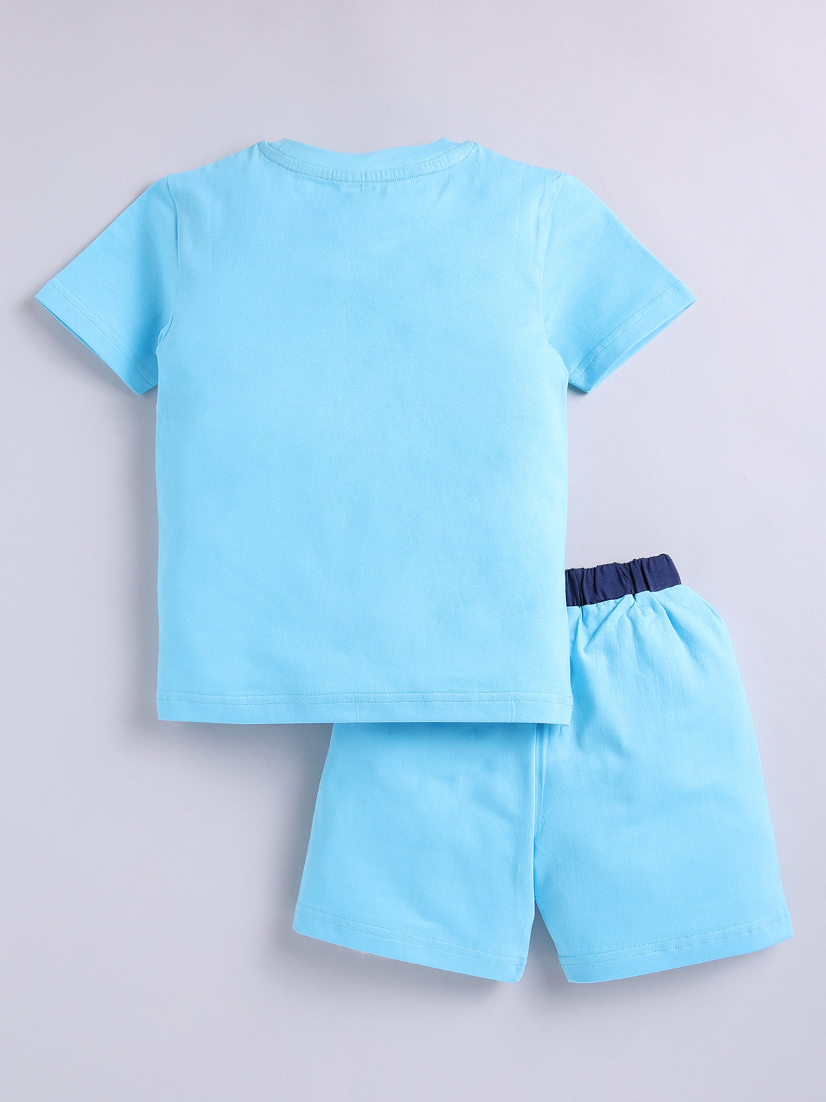Boys Mickey Casual T-shirt Shorts  (BLUE)