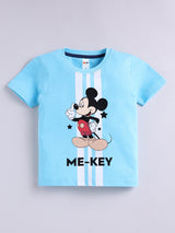 Boys Mickey Casual T-shirt Shorts  (BLUE)