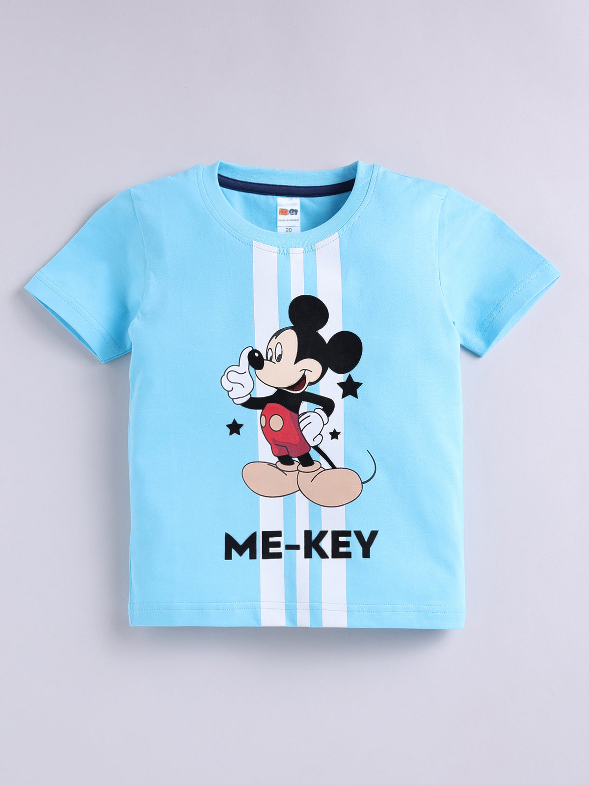Boys Mickey Casual T-shirt Shorts  (BLUE)