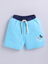 Boys Mickey Casual T-shirt Shorts  (BLUE)