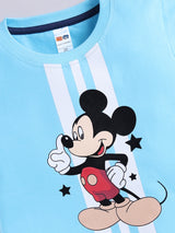 Boys Mickey Casual T-shirt Shorts  (BLUE)