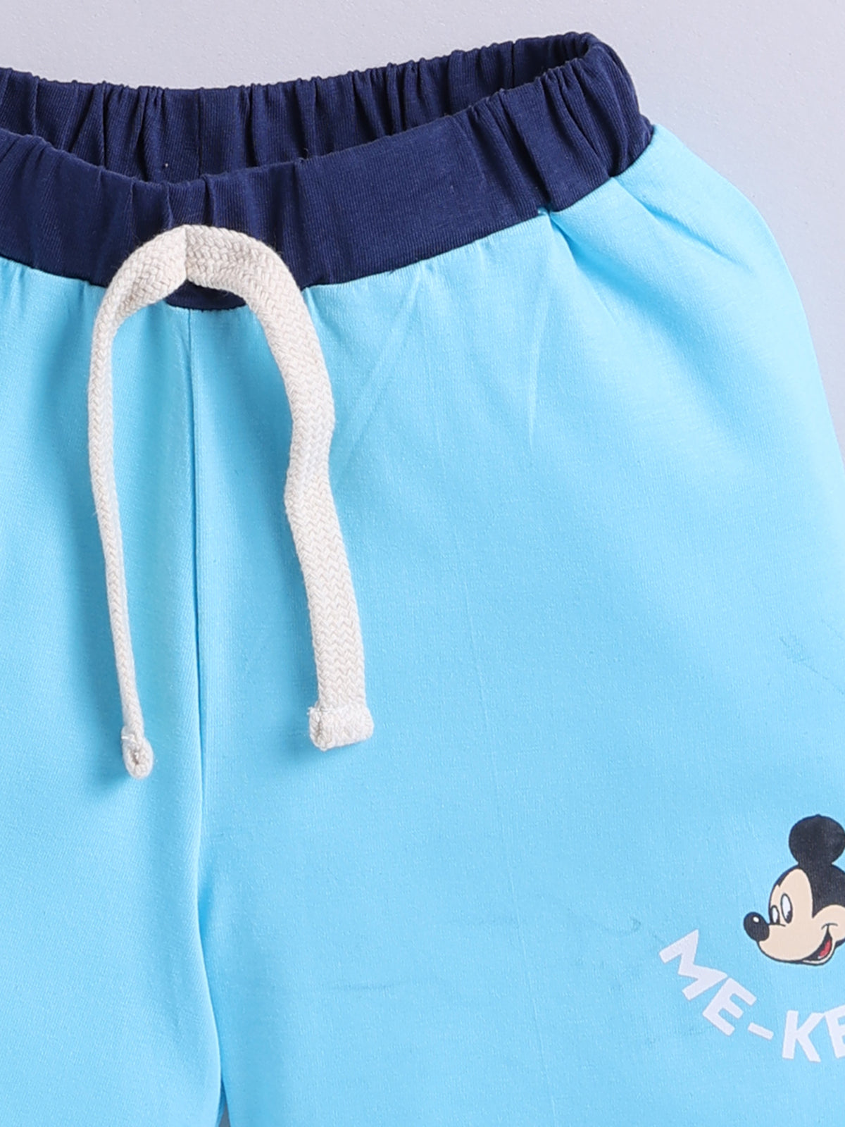 Boys Mickey Casual T-shirt Shorts  (BLUE)
