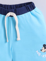 Boys Mickey Casual T-shirt Shorts  (BLUE)