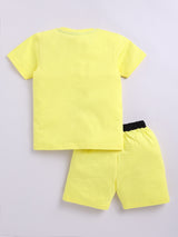Boys Mickey Casual T-shirt Shorts  (YELLOW)