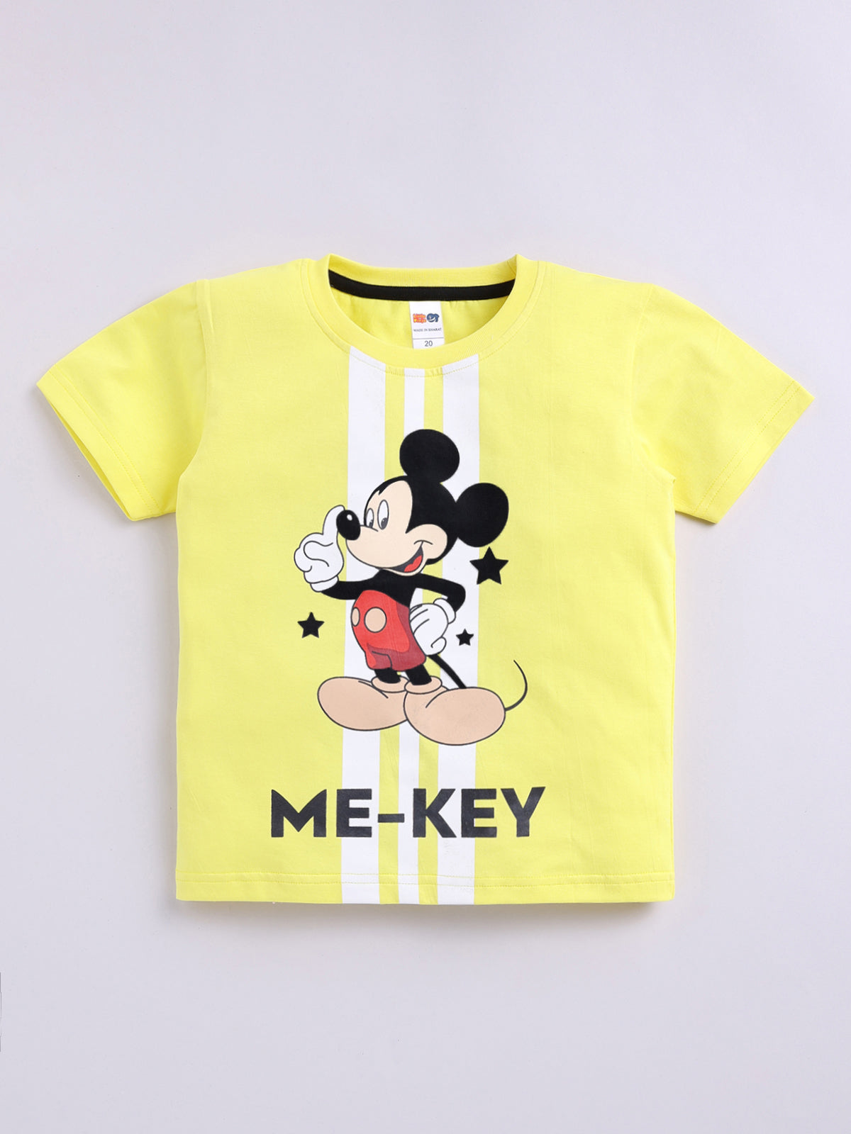 Boys Mickey Casual T-shirt Shorts  (YELLOW)