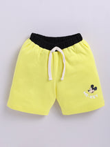 Boys Mickey Casual T-shirt Shorts  (YELLOW)
