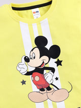 Boys Mickey Casual T-shirt Shorts  (YELLOW)
