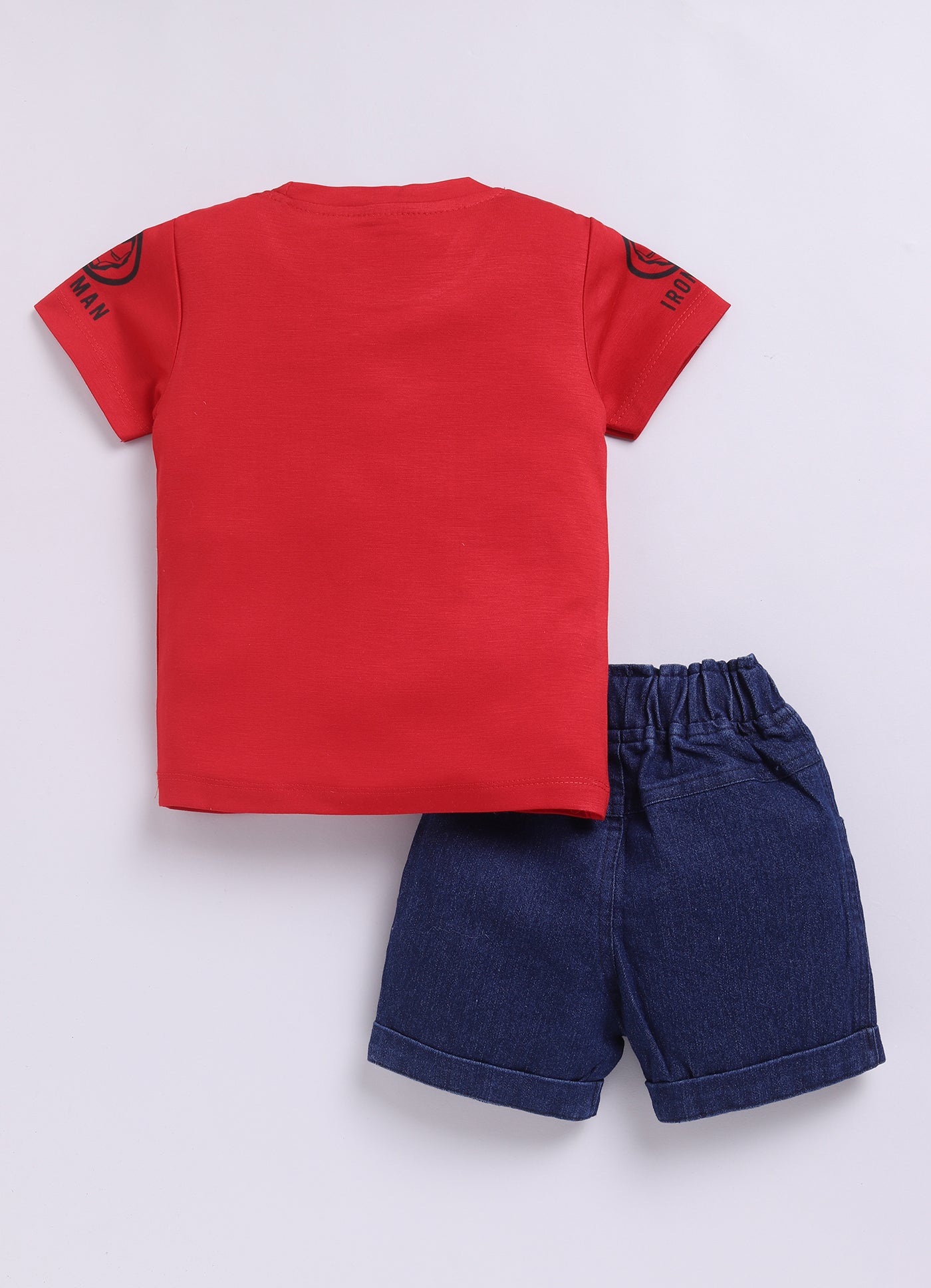 Baby Boys Casual T-shirt Shorts  (RED NAVY)