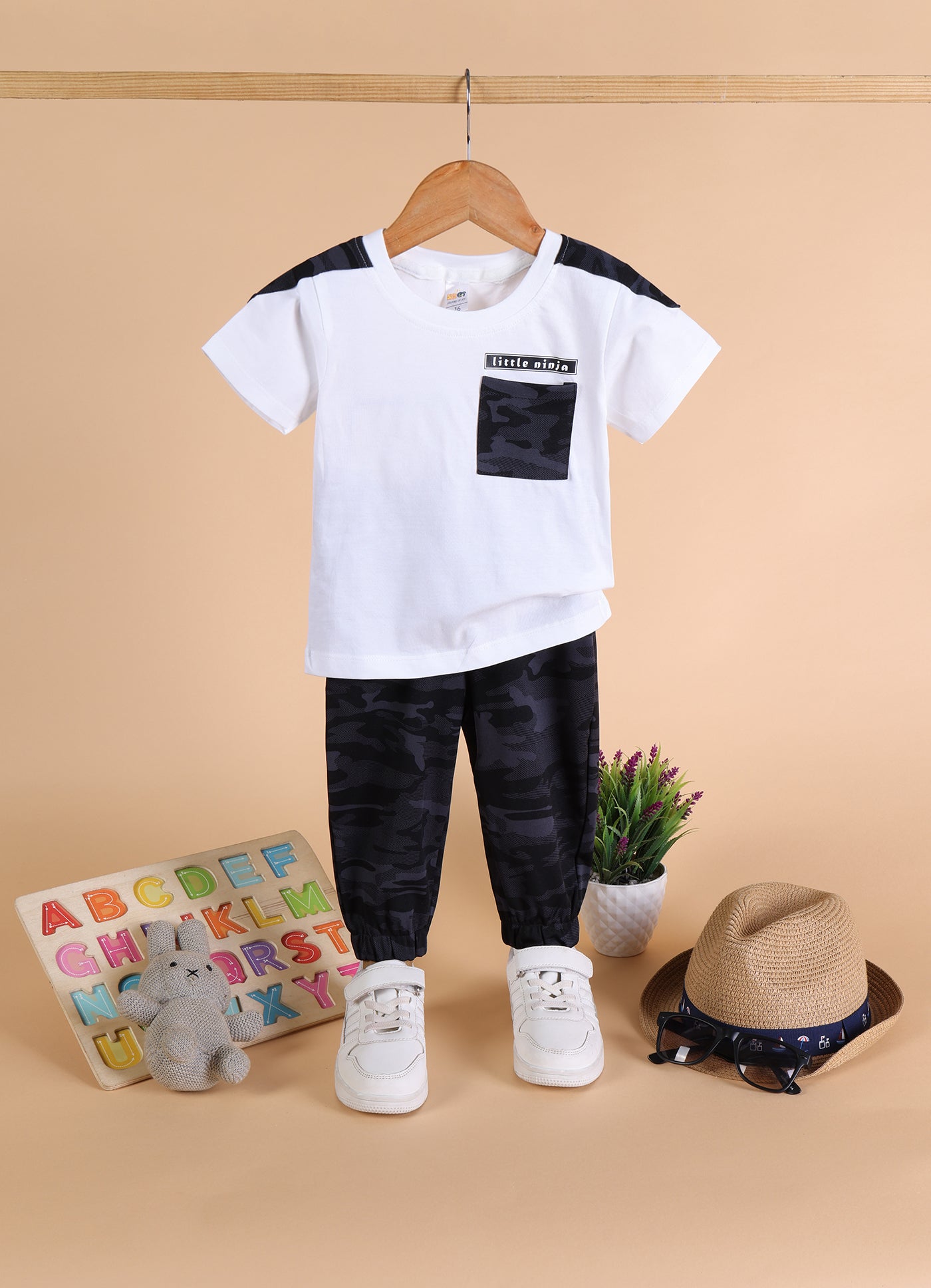 Baby Boys Casual T-shirt Track Pants  (BLUE)