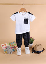 Baby Boys Casual T-shirt Track Pants  (BLUE)