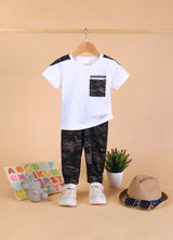 Baby Boys Casual T-shirt Track Pants  (GREEN)