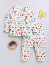 Girls Casual Top Pyjama  (WHITE)