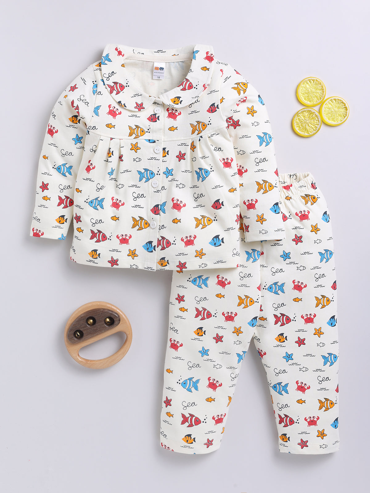 Girls Casual Top Pyjama  (WHITE)