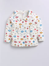 Girls Casual Top Pyjama  (WHITE)