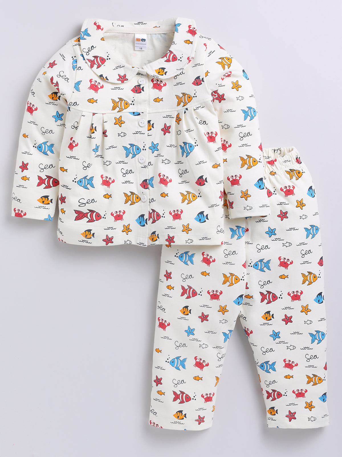 Girls Casual Top Pyjama  (WHITE)