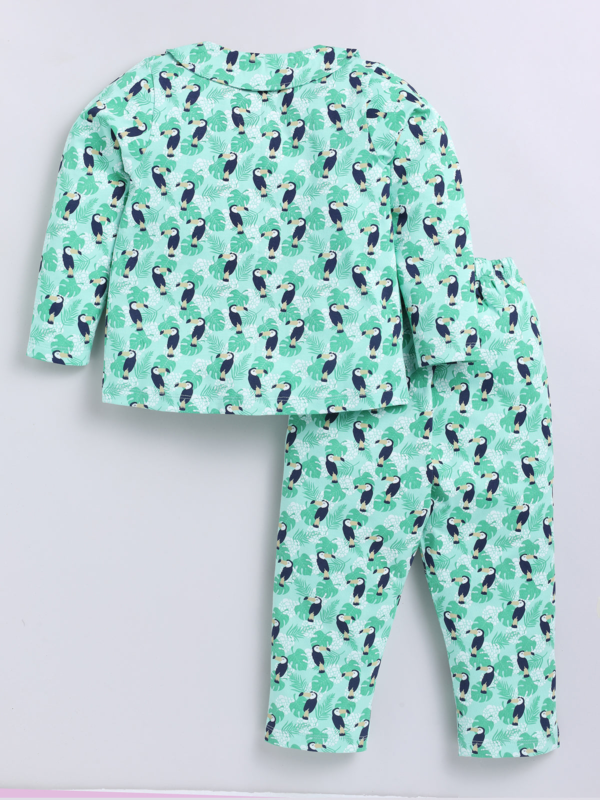 Girls Casual Top Pyjama  (GREEN)