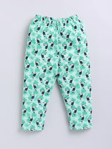 Girls Casual Top Pyjama  (GREEN)
