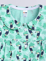 Girls Casual Top Pyjama  (GREEN)