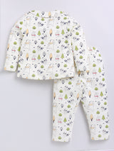 Girls Casual Top Pyjama  (OFF WHITE)