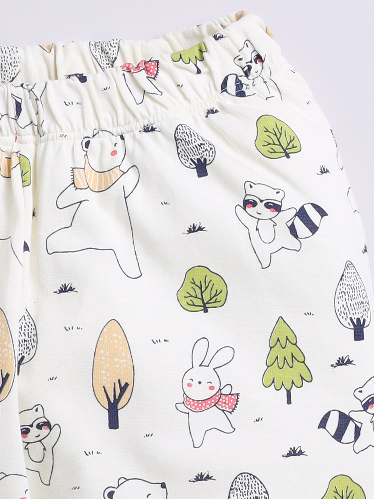 Girls Casual Top Pyjama  (OFF WHITE)