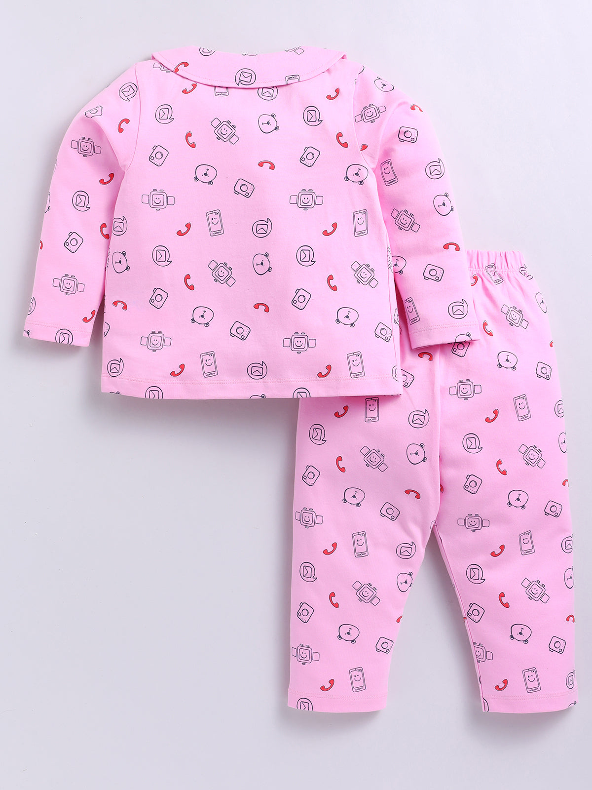 Girls Casual Top Pyjama  (PINK)