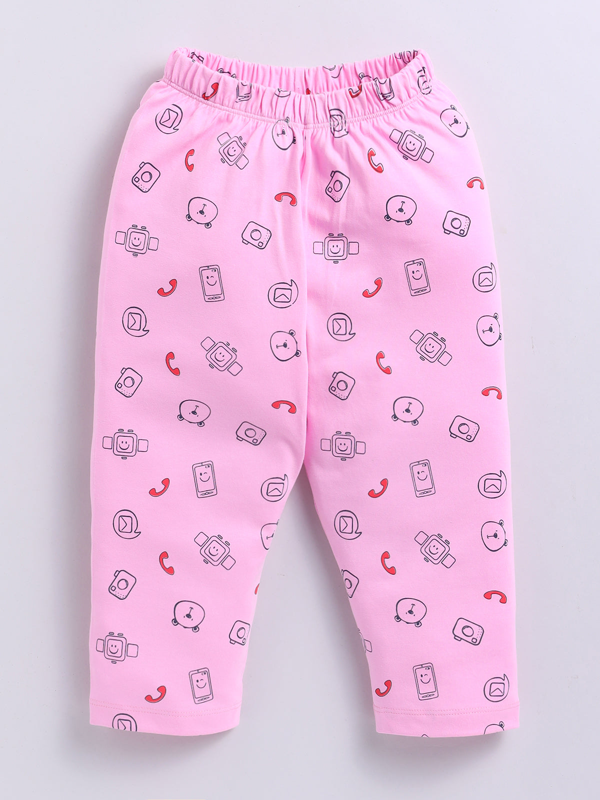 Girls Casual Top Pyjama  (PINK)