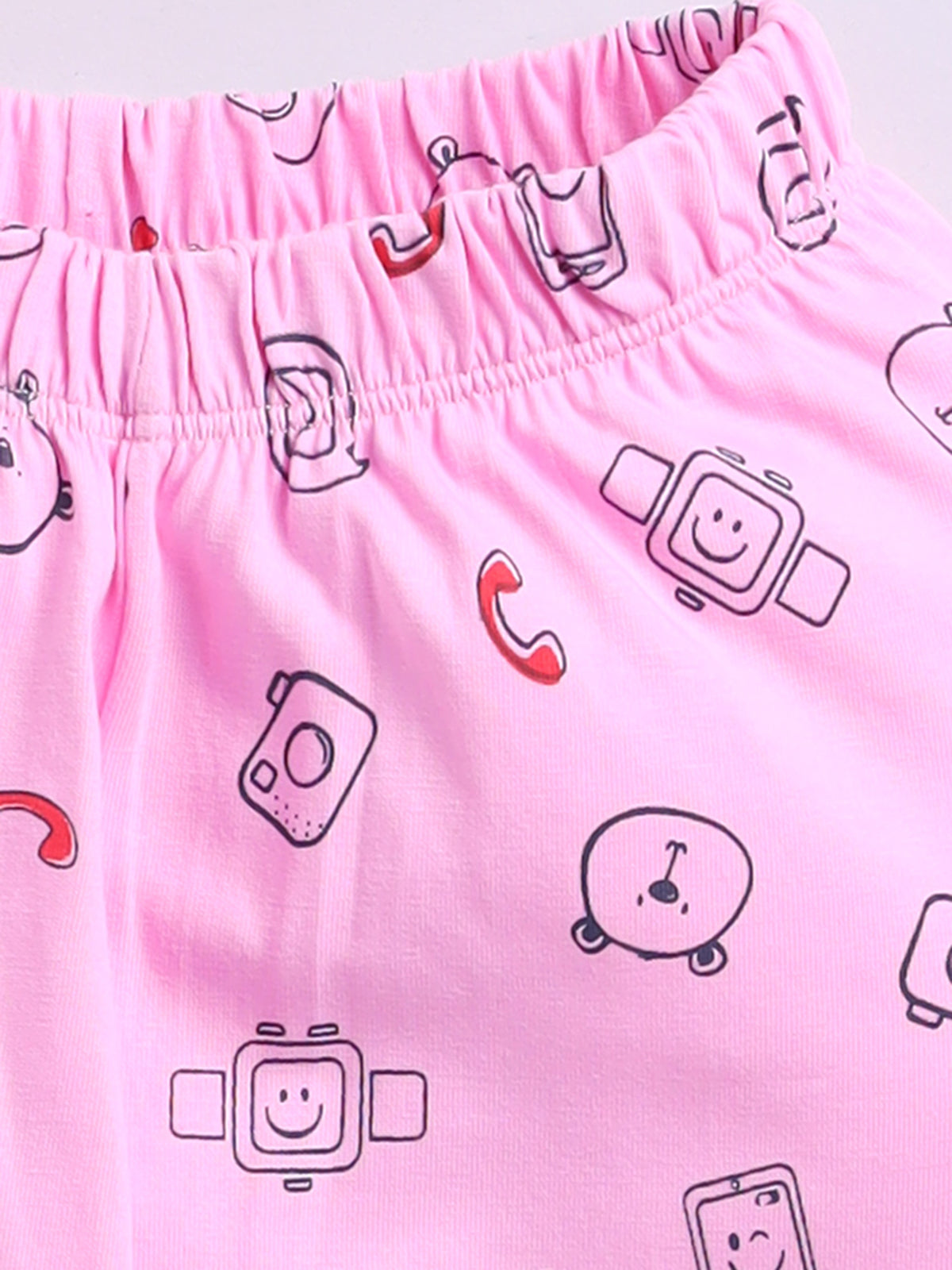 Girls Casual Top Pyjama  (PINK)