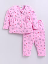 Girls Casual Top Pyjama  (PINK)