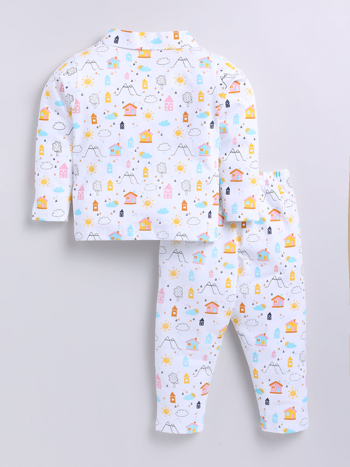 Boys Casual T-shirt Pyjama  (WHITE)